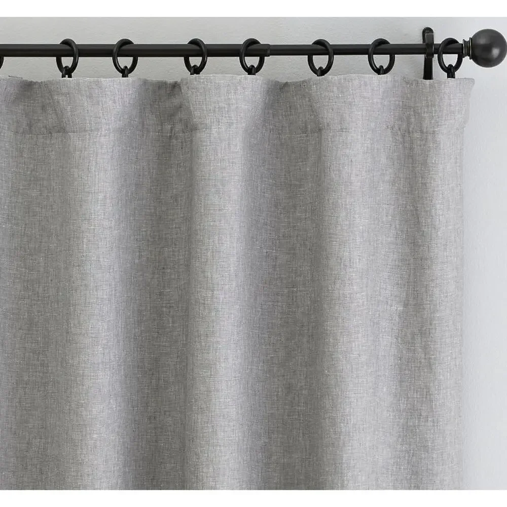 $569 Pottery Barn Belgian Flax Linen Blackout Curtain Panel, 150 x 96